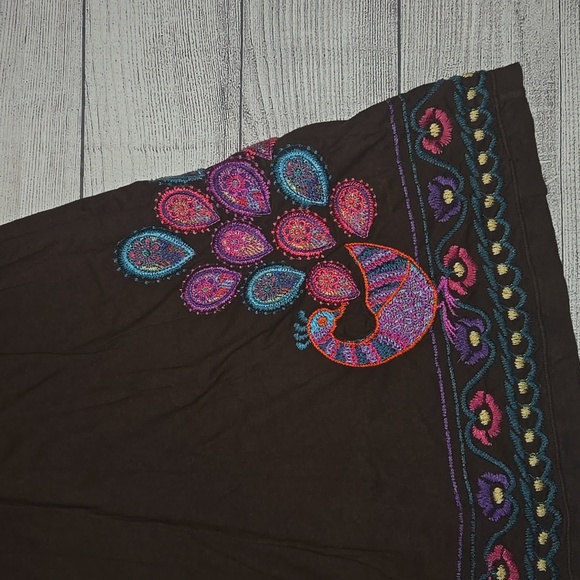 Johnny Was Embroidered Floral Boho Dress Brown Size M - Picture 7 of 9